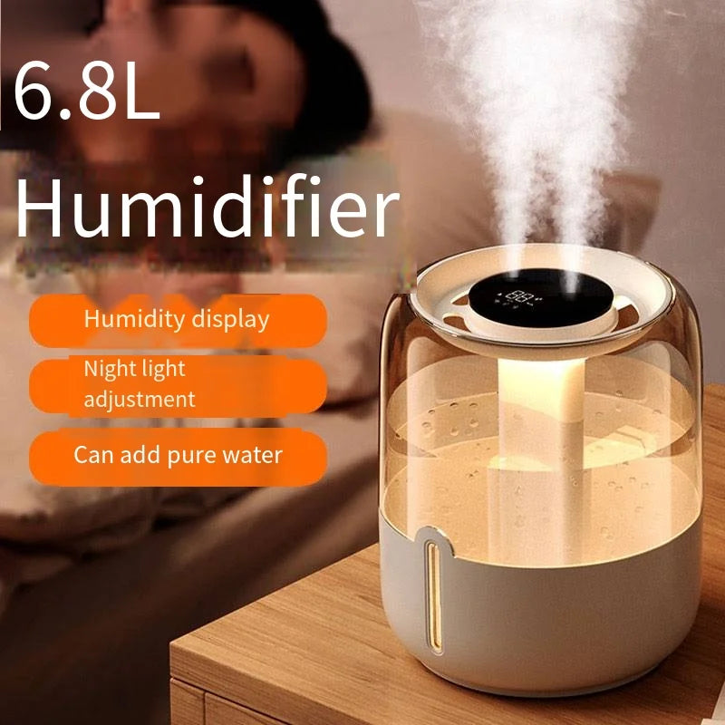 Hogar 6L USB Silent Air Humidifier Double Spray Aromatherapy