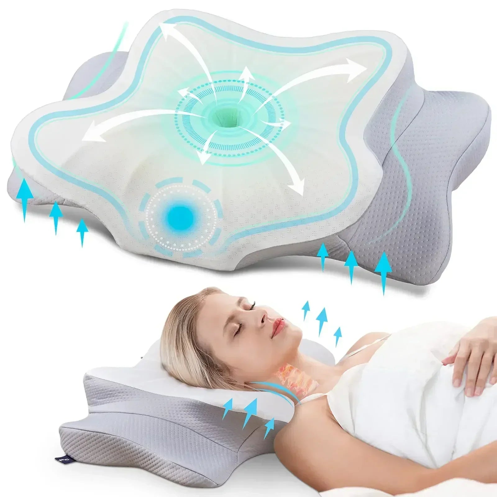 Non-toxic Memory Foam Pillow - Soft, Breathable, Neck Support