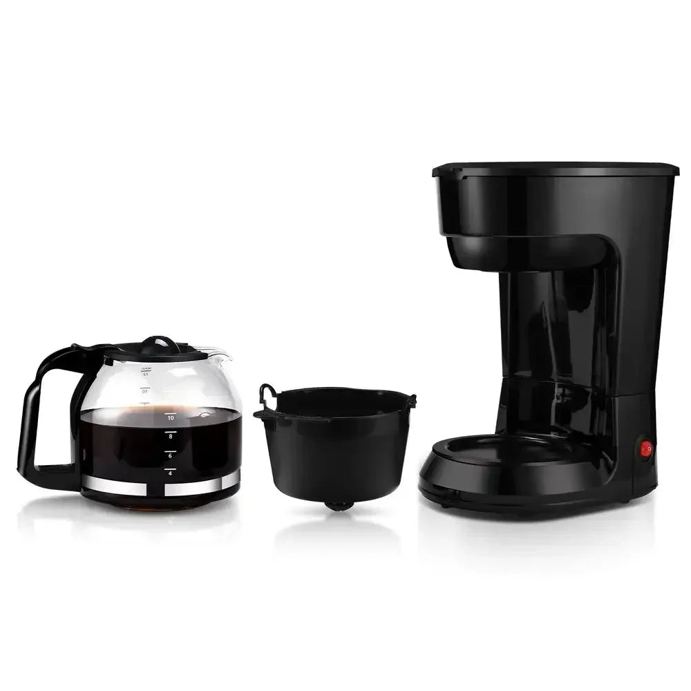 Black 12-Cup Coffee Maker: Auto Warm, Dishwasher-Safe, Easy Clean