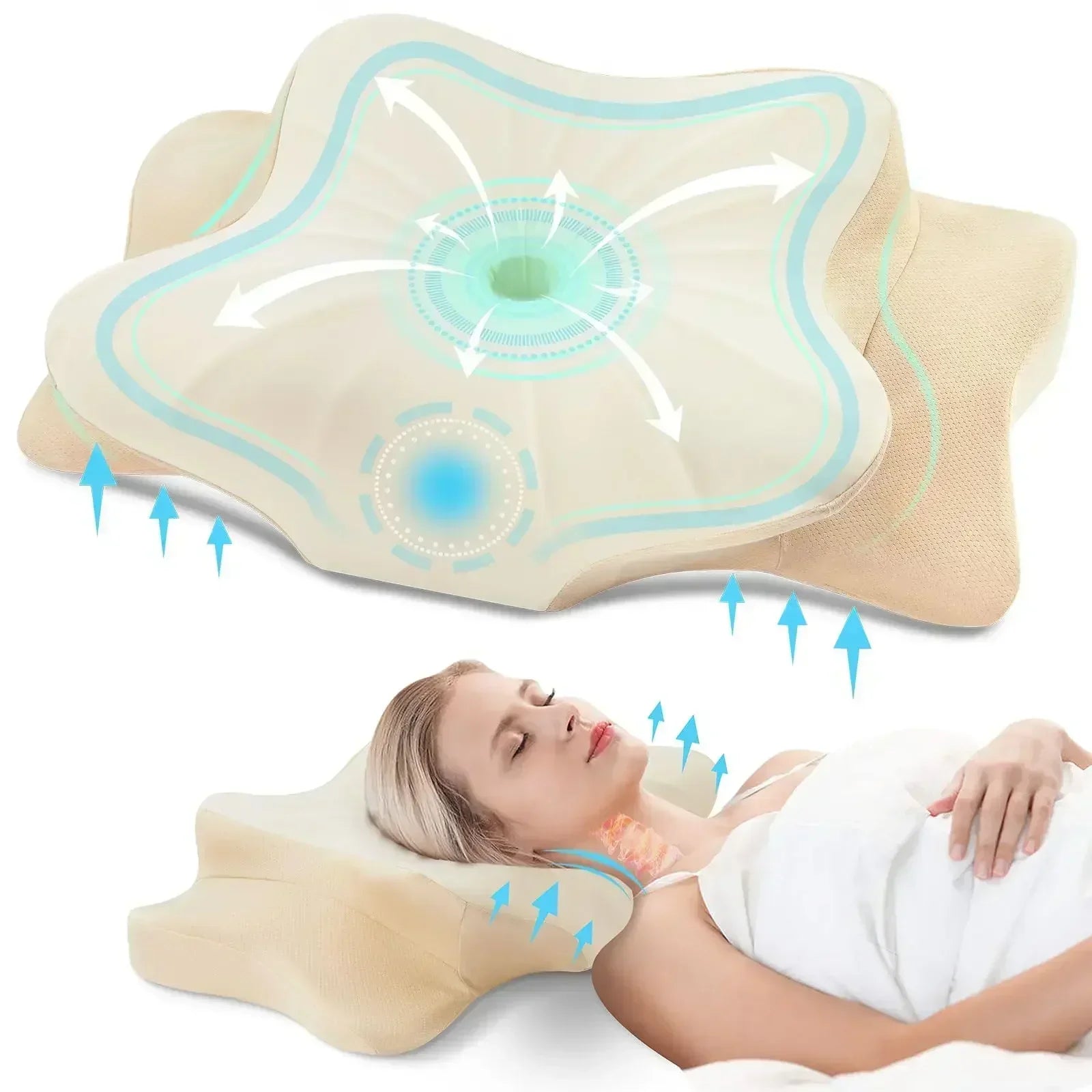 Non-toxic Memory Foam Pillow - Soft, Breathable, Neck Support