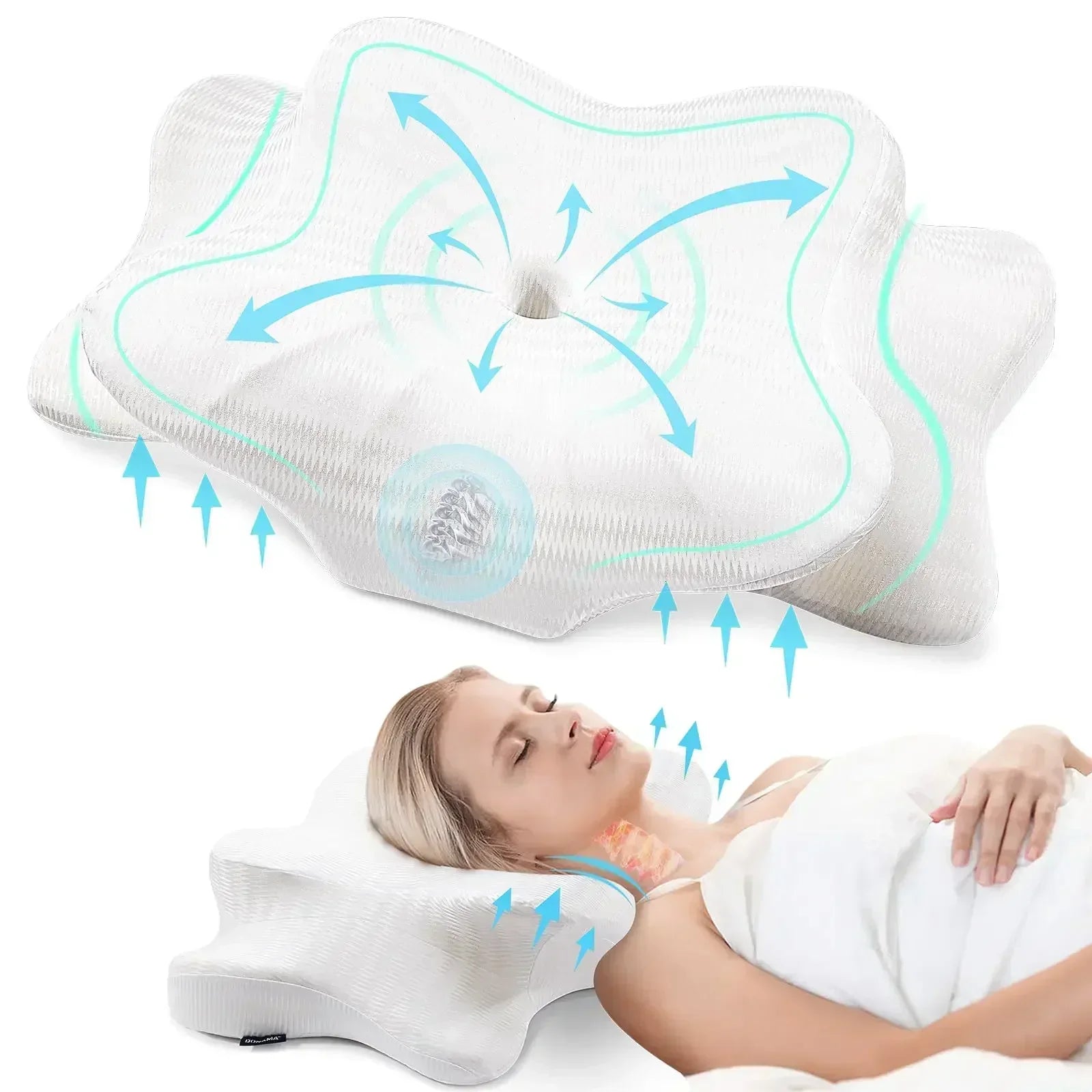 Non-toxic Memory Foam Pillow - Soft, Breathable, Neck Support